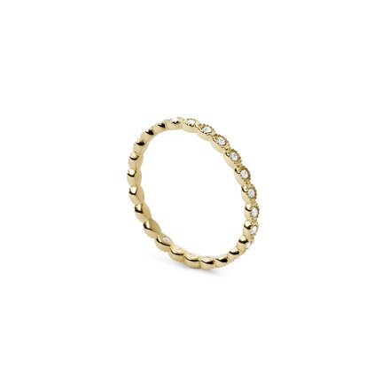 Złoty pierścionek Fossil Sadie damska obrączka z kryształami r.13 JF03749710
