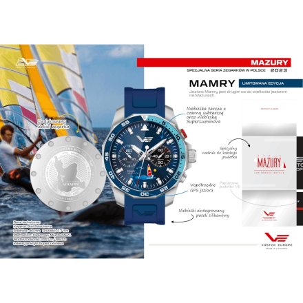 Niebieski zegarek męski Vostok Europe Mazury 2023 Mamry 6S21/225A468