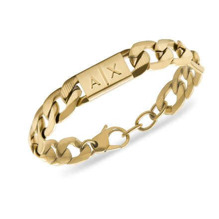 Złota bransoletka męska Armani Exchange łańcuch AXG0078710