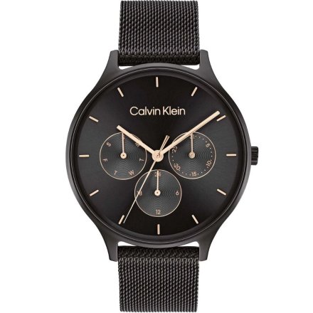 Zegarek damski Calvin Klein Timeless Mesh MF z czarną bransoletką 25200105