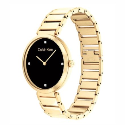 Zegarek damski Calvin Klein Minimalistic T Bar ze złotą bransoletką 25200136