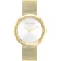 Zegarek damski Calvin Klein Twisted Bezel ze złotą bransoletką 25200150