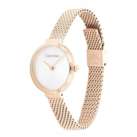 Zegarek damski Calvin Klein Minimalistic T Bar z różowozłotą bransoletką 25200140