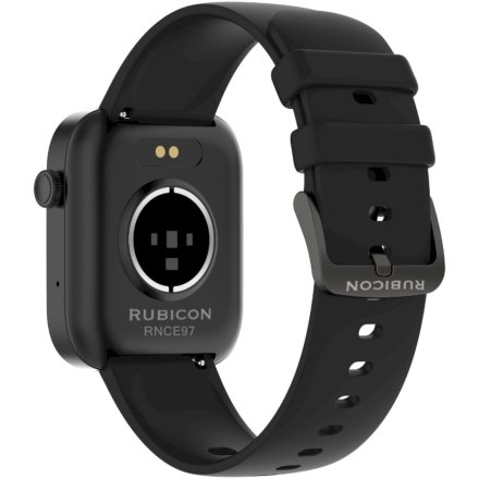 Czarny smartwatch z funkcją rozmów Rubicon RNCE97 SMARUB184