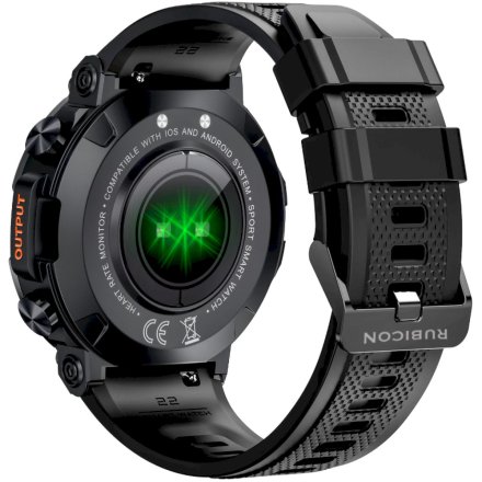 Smartwatch z funkcją rozmowy czarny Rubicon RNCE95 SMARUB178