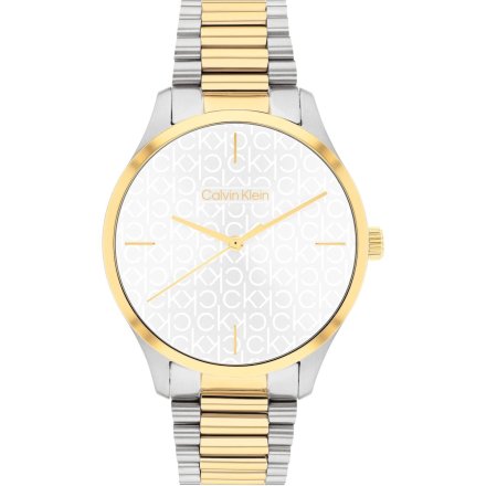 Zegarek damski Calvin Klein Iconic ze srebrno-złotą bransoletką 25200167