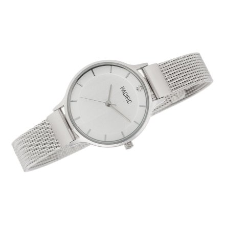 Prezent na Komunię srebrny zegarek + bransoletka serce PACIFIC X6133-01