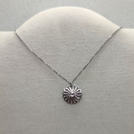 Srebrny naszyjnik z zawieszką kwiatek GR36 • Srebro 925