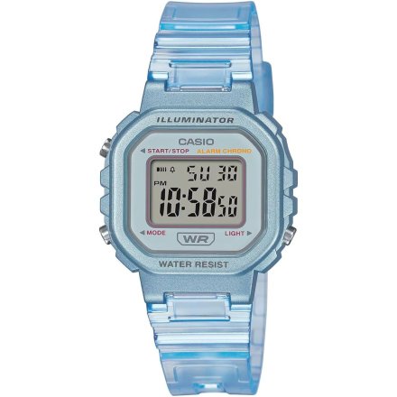 Niebieski zegarek Casio POP illuminator prostokątny LA-20WHS-2AEF + TOREBKA KOMUNIJNA