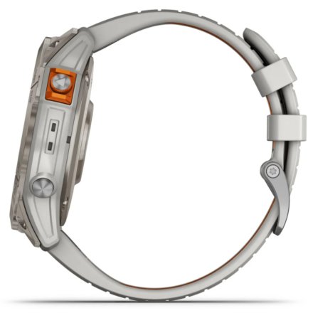 Zegarek Garmin Fenix 7X Pro Sapphire Solar Tytan z mglisto szaro-pomarańczowym paskiem 010-02778-15