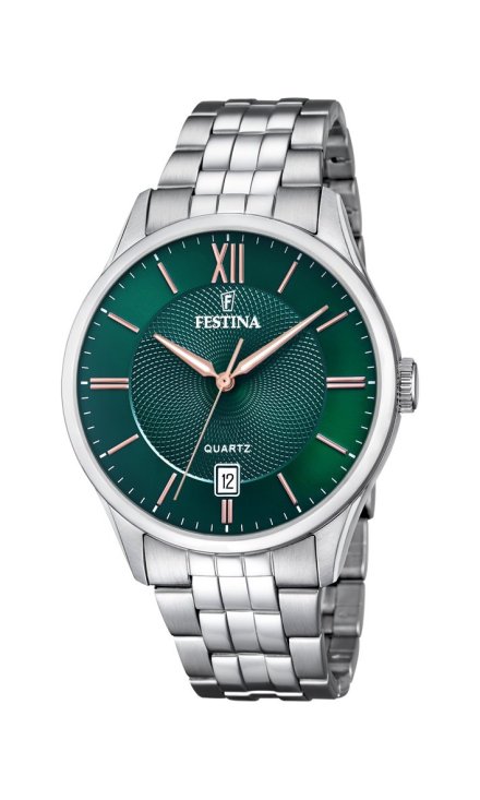 Klasyczny zegarek Męski Festina na srebrnej bransolecie F20425/7 Classic 