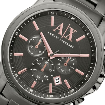 Szary zegarek męski Armani Exchange Outerbanks z bransoletką AX2086