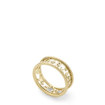Złoty pierścionek obrączka Fossil Sutton damski vintage na szczęście r. 10 JF04124710