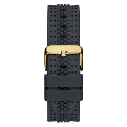 Złoto-czarny zegarek męski Guess Carbon z czarnym paskiem GW0486G2