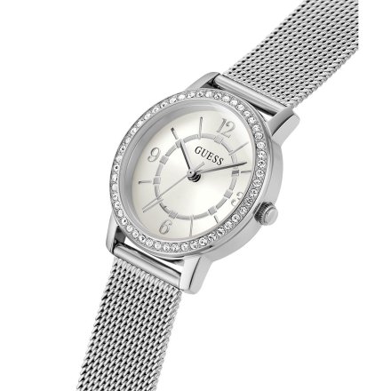 Srebrny delikatny zegarek Guess Melody z bransoletą GW0534L1