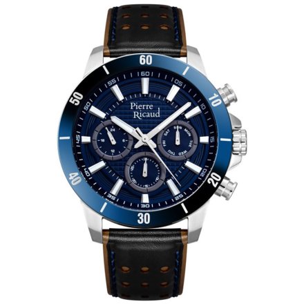  Zegarek Męski Pierre Ricaud P60028.T215QF na pasku z niebieską tarczą