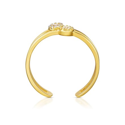Złoty pierścionek podwójna obrączka z cyrkoniami r.17 • Złoto 333
