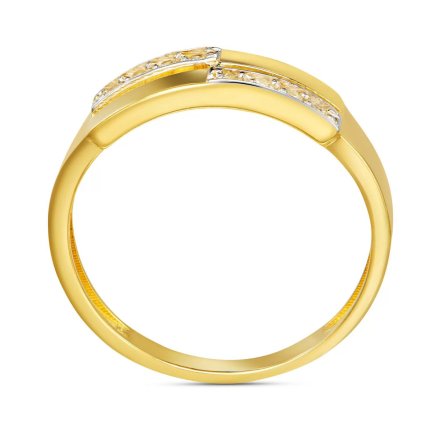 Złoty pierścionek prostokąty złote z cyrkoniami r.16 • Złoto 333
