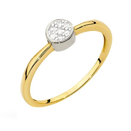 Złoty pierścionek zaręczynowy z cyrkoniami r.12 • Złoto 333