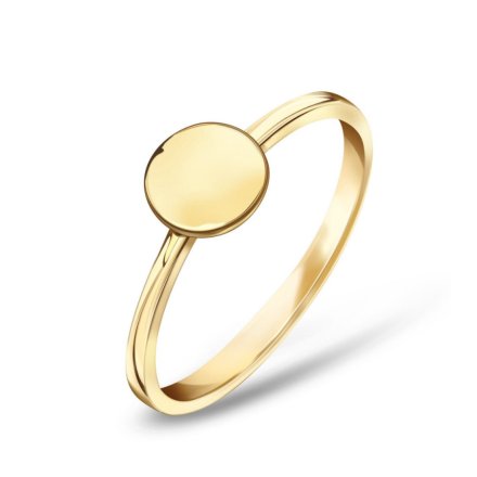 Złoty pierścionek celebrytka z kółkiem r.12 • Złoto 585