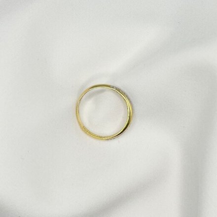 Złoty pierścionek delikatna kryształowa fala r.12 • Złoto 585