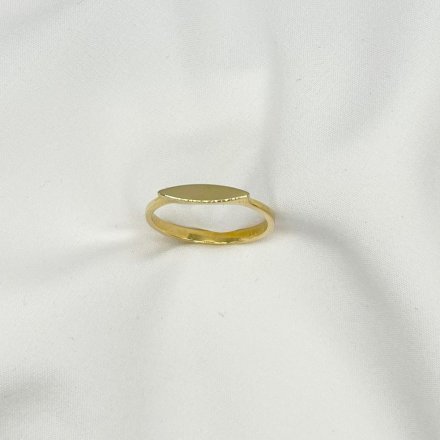 Złoty pierścionek celebrytka płaski podłużny r.13 • Złoto 585
