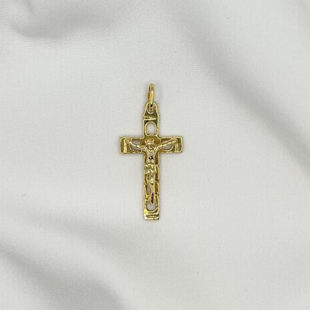 Złoty krzyżyk Jezus Ukrzyżowany zawieszka złota • Złoto 585 1.68g