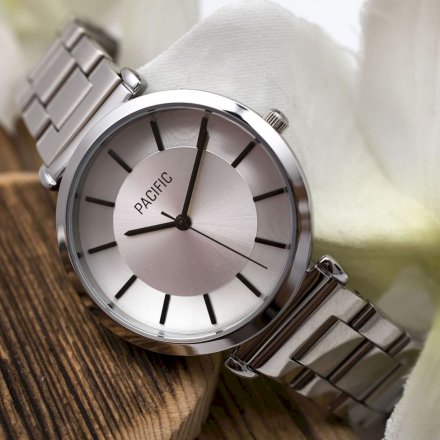 Srebrny damski zegarek z bransoleta PACIFIC X6142-07