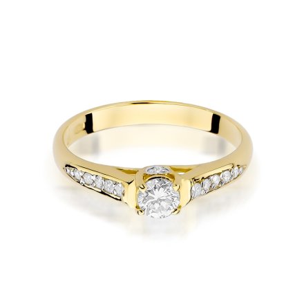 Złoty pierścionek zaręczynowy z diamentem r.16 • Złoto 585 Brylant 0,33ct