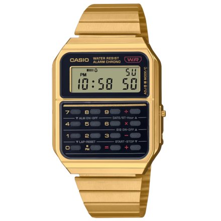 Złoty zegarek Casio z kalkulatorem Vintage w stylu Retro CA-500WEG-1AEF
