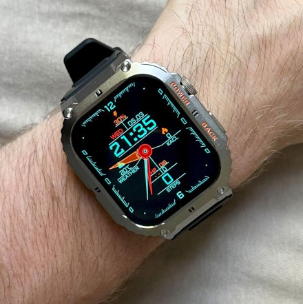 GRAVITY GT6-5 srebrny z paskiem smartwatch męski z funkcją rozmowy 
