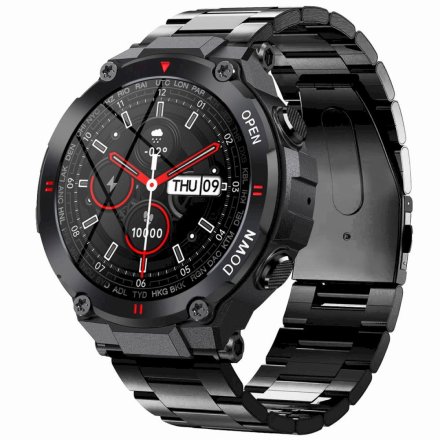 GRAVITY GT7-2 czarna bransoleta smartwatch męski z funkcją rozmowy