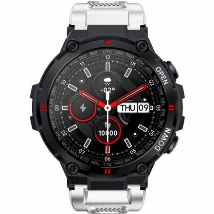 GRAVITY GT7-6 biały pasek smartwatch męski z funkcją rozmowy