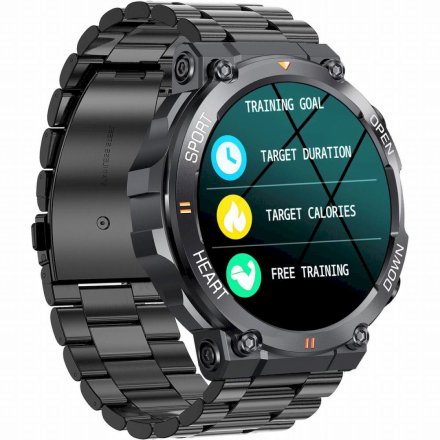 GRAVITY GT7-2 PRO czarna bransoleta smartwatch męski z funkcją rozmowy