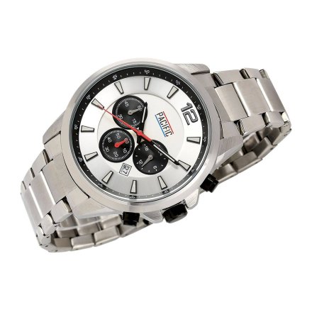 Srebrny męski zegarek z bransoleta PACIFIC X0094-01