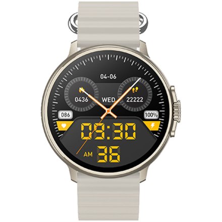 Smartwatch z funkcją rozmowy Rubicon RNCF15 beżowy szary SMARUB260