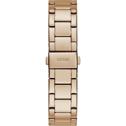 Różowozłoty zegarek damski Guess Unity z bransoletką kryształkami brokatem GW0605L3