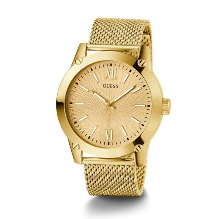 Złoty zegarek męski Guess Crescent ze złotą tarczą GW0629G2