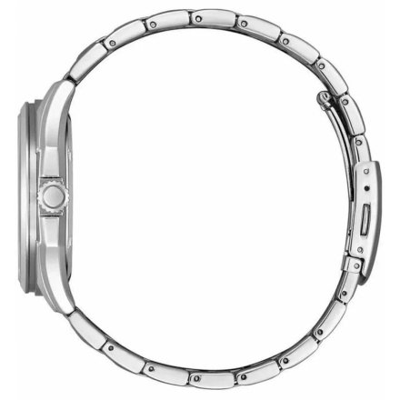 Klasyczny srebrny zegarek męski Citizen Eco Drive z czarną tarczą AW1750-85E