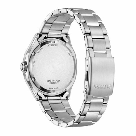 Klasyczny srebrny zegarek męski Citizen Eco Drive z czarną tarczą AW1750-85E