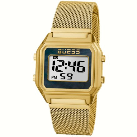 Złoty zegarek damski Guess Zoom z wyświetlaczem GW0343L2