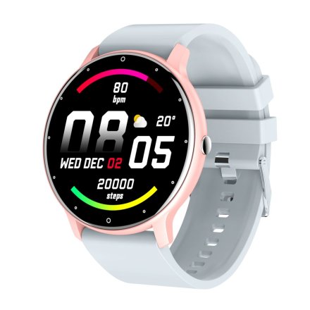GRAVITY GT1-8 szary różowy smartwatch z pomiarem ciśnienia
