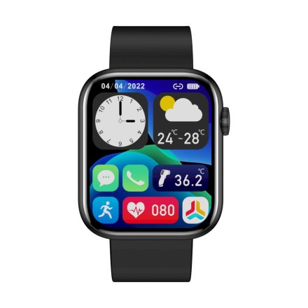 GRAVITY GT3-3 czarny prostokątny smartwatch z funkcją rozmowy