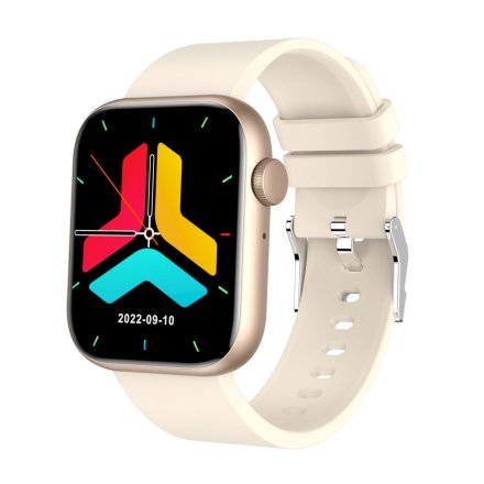 GRAVITY GT3-6 damski złoty prostokątny smartwatch z funkcją rozmowy