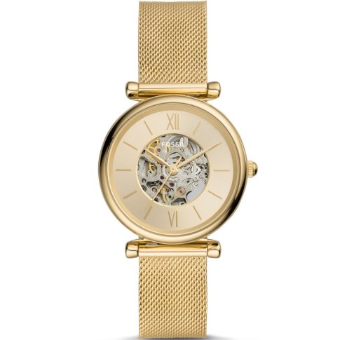 Złoty automatyczny zegarek damski Fossil Carlie ME3250 - 749,00 zł -  Otozegarki.pl