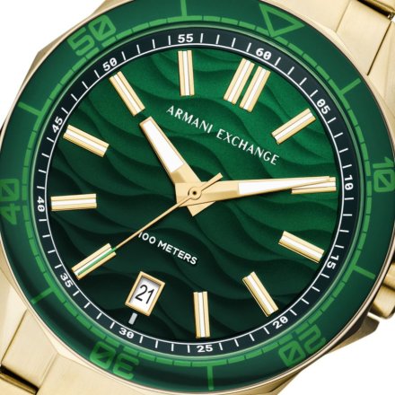 Zegarek męski Armani Exchange Spencer złoty zielona tarcza AX1951