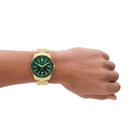 Zegarek męski Armani Exchange Spencer złoty zielona tarcza AX1951