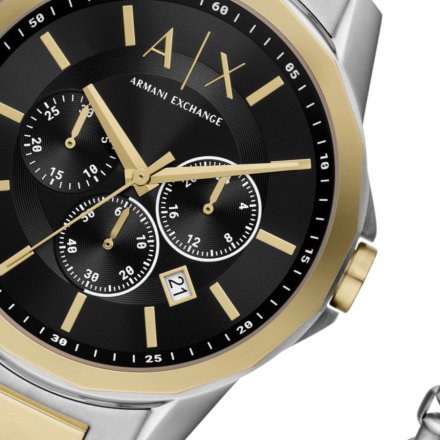 Zestaw srebrno-złoty zegarek męski Armani Exchange BANKS i bransoletka AX7148SET
