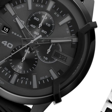 Zestaw czarny zegarek męski Diesel Griffed i bransoletka DZ4650SET