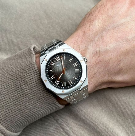 Srebrny męski zegarek Guess Asset szara tarcza GW0575G1